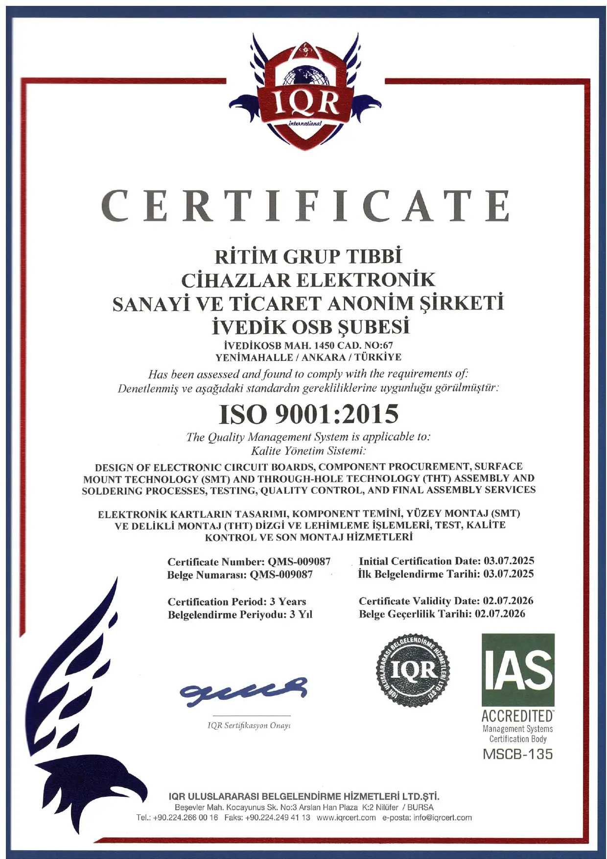 RİTİM GRUP ISO 9
